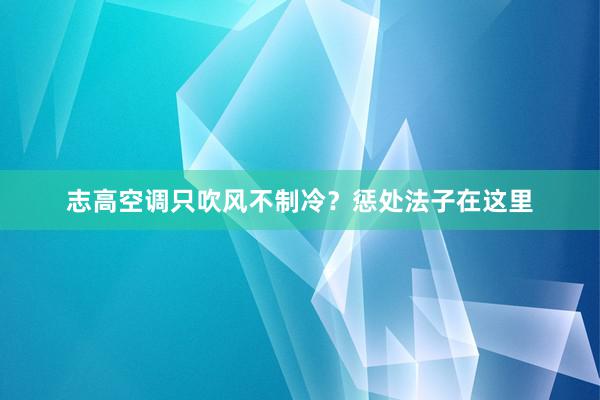 志高空调只吹风不制冷？惩处法子在这里