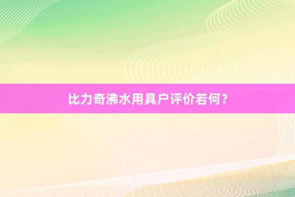 比力奇沸水用具户评价若何？